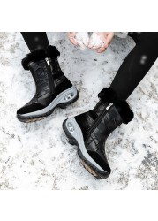 winter women ankle boots waterproof keep warm black snow boots 2021 new ladies zip shoes chausiras femme booties platform