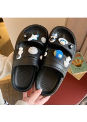 Cartoon Cute Cloud Slippers Women Leisure Home Non-slip Flip Flops Breathable Beach Jelly Shoes Fashion Lady Thick Bottom Slides