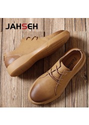 Men Casual Oxfords Genuine Leather Moccasins Lace Up Men Business Shoes Breathable Fashion Brand Walking Shoes Size 38~47