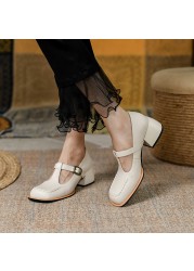 Tuyoki Size 33-40 Real Leather Women Pumps Ins Fashion High Heels Shoes For Woman Spring Office Lady Daily Retro Shoes