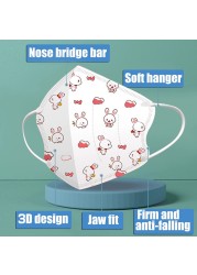 Children KN95 Mouth Mask 4 Layer Respirator Face Mask Cartoon Printed Reusable Anti Virus Masks Kids N95 Mascarillas fpp2 Ninos