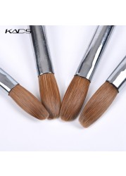 KADS Acrylic Nail Brush Curly Kolinsky Sable UV Nail Art Gel Extension Brush Manicure Flat Round Brush Red Wood Nail Brush