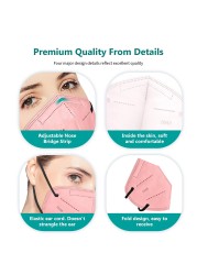 Morandi KN95 Mask ffp2necce 5 Layers FFP 2 Mascarillas FPP2 homology ada KN95 High Quality Mouth Face Mask Health Protection Mask