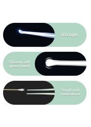 3pcs LED Light Luminous Ear Spoon Ear Tweezers Nose Clip Luminous Rechargeable Ear Wax Removal Picker Ear Cleaner Ear Cleaning