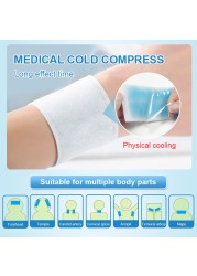 9pcs Medical Cooling Patches Adult Baby Fever Down Plaster Migraine Pad Low Temperature Patch Refreshing Sticker A208