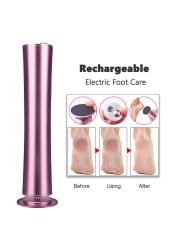 USB Rechargeable Wireless Electric Foot Cuticle File Callus Removal Machine Tools Pedicure Foot Heel Care Tool With Emery