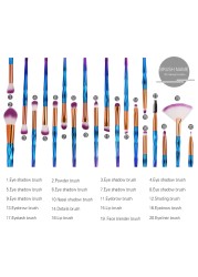 20pcs/set Colorful Swirl Makeup Brush Powder Eyeshadow Blush Blending Beauty Foundation Cosmetic Tools