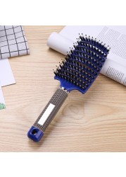 Hair Scalp Massage Comb Bristle Brush Nylon Women Wet Dry Curly Detangling Hair Brush Salon Hair Styling Tool Dropship