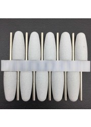 10pcs/set 10*24mm Rubber Silicone Nail Drills Big Head Bits Nail File Grinders For Manicure Pedicure Cuticle Clean Tools 15