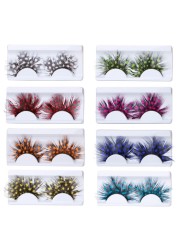 1 Pairs False Feather Eyelashes Exaggeration Ballet Masquerade/Party Feather Eyelashes Special Art School