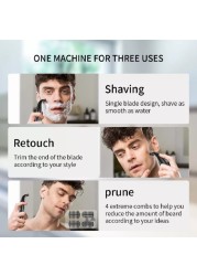 Electric Shaver Nose Hair Trimmer Beard Shaving Wet Dry Men Face Body Shaver