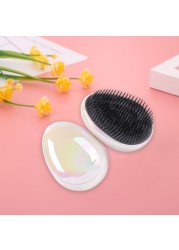 Anti-static Smoothing Egg Round Shape Hairdressing Detangling Comb Straightening Soft Hair Brush Salon Styling Travel Tool