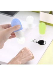 Silicone Refillable Containers Leak Proof Squeezable Reusable Hand Sanitizer Empty Travel Bottles With Key Carriers