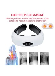 Electric Neck Massager Back Pulse 6 Modes Energy Control Far Infrared Heating Pain Relief Health Care Tool Relaxation Machine