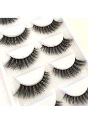 5 Pairs 3D Mink Lashes Natural Eyelashes Dramatic False Eyelashes Faux Cils Makeup Wholesale False Eyelashes Extension New Woman