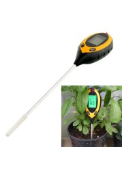 Professional 4 in 1 PH Meter Soil Tester Moisture Monitor Sunshine Temperature Tester Acidity Alkalinity Test Tool for Garden Plant