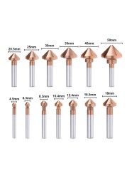 XCAN 3 Flute Chamfer Cutter 90 Degees 4.5-50mm HSS 6542 Drill Bit Drill Bit Wood Metal Hole Drill Tool Metal Cutter