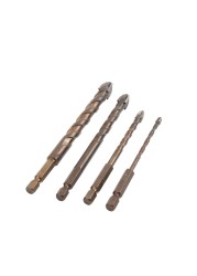 Justing Lau Cross Hex Tile Bits Cup Ceramic Concrete Hole Opener Alloy Triangle Drill Size 3/4/5/6/8/10/12mm