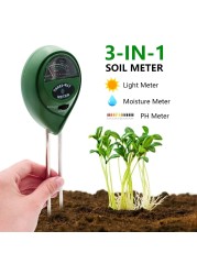 Soil PH Tester, 3/4 in 1 pH Light Moisture Acidity Tester Soil Tester Moisture Meter Soil Test Kit Plant for Flowers