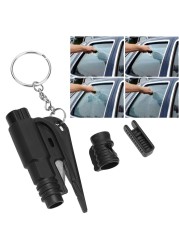 Portable Car Safety Hammer Spring Type Escape Hammer Window Breaker Punch Seat Belt Cutter Hammer Key Chain EDC Tool