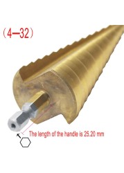 1pc 4-32mm HSS Titanium Coated Step Drill Bit Drill Power Tools Metal High Speed ​​Steel Wood Hole Cutter Step Cone Drill