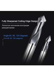 Spot Drill 60 90 120 Degree 0.5-20mm Chamfer Mill Stub Starting Site Center Bit CNC Router Bits Milling Cutter Carbide End Mill