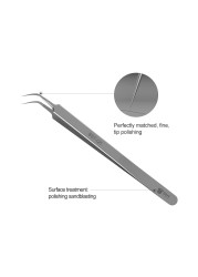 BST-Q5 Ultra Precision Tweezers Stainless Steel Curved Tweezers Pliers with Fine Tip