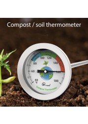 50cm Compost Soil Tester Meter Measurement Probe Stainless Steel Thermometer Temperature Monitor for Garden Lawn Plant Pot