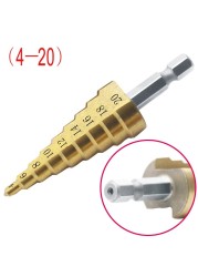 3pcs HSS Titanium Drill Bit 4-12 4-20 4-32 Drill Metal Power Tools High Speed ​​Steel Wood Hole Cutter Cone Drill