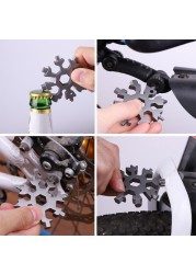 18 in 1 snowflakes stainless steel multi-tool tool 18 in 1 multi-function snowflake tool multi-purpose wrench