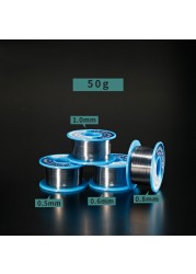 YIHUA 50g Soldering Tin Wire Tin Melt Rosin Core 0.4mm 0.6mm 0.8mm 1mm Soldering Wire Roll No Clean Flux 2.0%