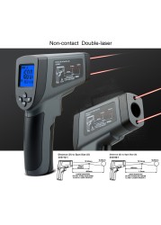 Kaemeasu Infrared Thermometer Professional 50:1 Dual Laser Multifunctional Industry Digital High Temperature Measuring Gun