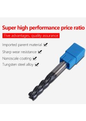 1pc Carbide End Mill Set 2 5 6 8 10 12mm 4 Flute Milling Cutter Alloy Coating Tungsten Steel Cutting Tool CNC maching endmill