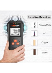 Iron, Copper, Wood Detector LOMVUM Wireless Metal Detector with High Quality LCD Display, Backlight, Depth Tracker, with Whistle