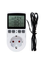 EU/US/AU/UK Timer Socket Thermostat Digital Temperature Controller Socket Outlet With Timer Switch Sensor Probe Heating Cooling