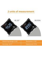 Newtech Box Level Digital Angle Protractor Level Finder Bevel Gauge Clinometer With Backlight Based Magnetic Waterproof