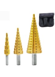 3-12mm 4-12mm 4-20mm Step Cone Drill Bit Hole Cutter Preferred Tool Hex Shank Step Drills Shank Coated Metal Drill Bit for Metal Wood