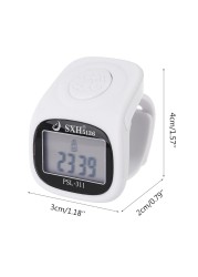 6 digital finger tally counter 8 channels with LED backlight time chanting prayer ring silicone electronic hand counter