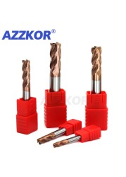 Milling Cutter Alloy Coating Tungsten Steel CNC Tool Maching Hrc55 Endmill azkor Top Milling Cutter Kit Milling Machine Tools