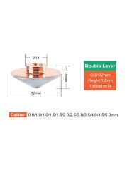 laser nozzle for raytool Dia.32mm caliber 0.8 - 5.0mm single layer/double layers fiber laser cutting heads