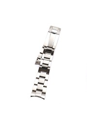 CARLYWET 20 21mm Silver Middle Polished 316L Solid Stainless Steel Watch Band Strap Belt Bracelets for GMT Submarines