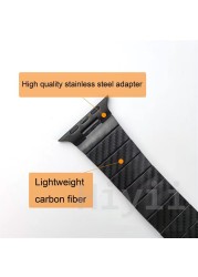 Carbon Fiber Strap for Apple Watch Band 45mm 44mm 40mm 41mm 42/38mm iwatch Lightweight Bracelet Apple Watch Series 7 6 5 4 3 SE