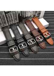 21mm Genuine Leather Watch Strap High Quality Pin Buckle Watch Strap YRS403 401 402G 412 413 418