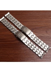 Watchbands Bracelet for 1853 PRC200 T17 T461 T055 T014 Men Fold Clasp Watchband Accessories Stainless Steel Watch Band Chain