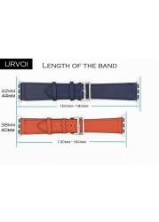 URVOI Leather Band for Apple Watch Series 7 6 SE 5 4 3 2 1 Round One for iwatch Straps Wrist Band Classic Design 41 45mm