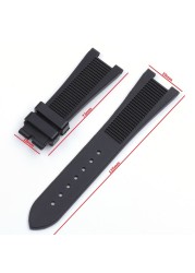 Durable 25mm Silicone Rubber Watches for Patek PP 5711/5712G Watch Strap Gray Waterproof Strap Wristband