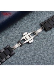 Ceramic Watch Band For Huawei Watch GT 2 Strap Quick Release Bar Watchband 18mm 20mm 22mm Watchband Matte Black Color