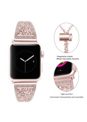 Diamond strap for Apple watch band 44mm 40mm 45mm 41mm 38mm 42mm stainless steel watchband bracelet iwatch series 7 6 5 SE 3 4