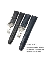 Cowhide watch strap 20mm 21mm 22mm,replacement for Portuguese IWC,Porotfino,Family piloto,folding buckle