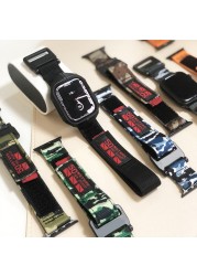 النايلون الرياضة حزام (استيك) ساعة ل Iwatch 7 41 45 مللي متر 5 6 2 3 38 مللي متر 42 مللي متر سوار حلقة حزام ل أبل ووتش 4 40 44 مللي متر Watchbands Wristbelt